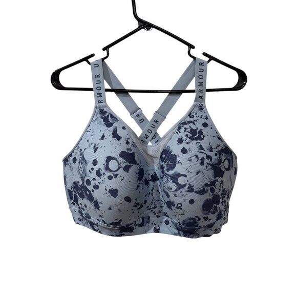 Under Armour Other - Under Armour Womens Sports Bra 2X Blue & White Abstract Print Racerback